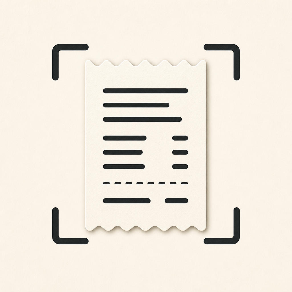 ScanMyReceipt app icon: a receipt inside a scan frame